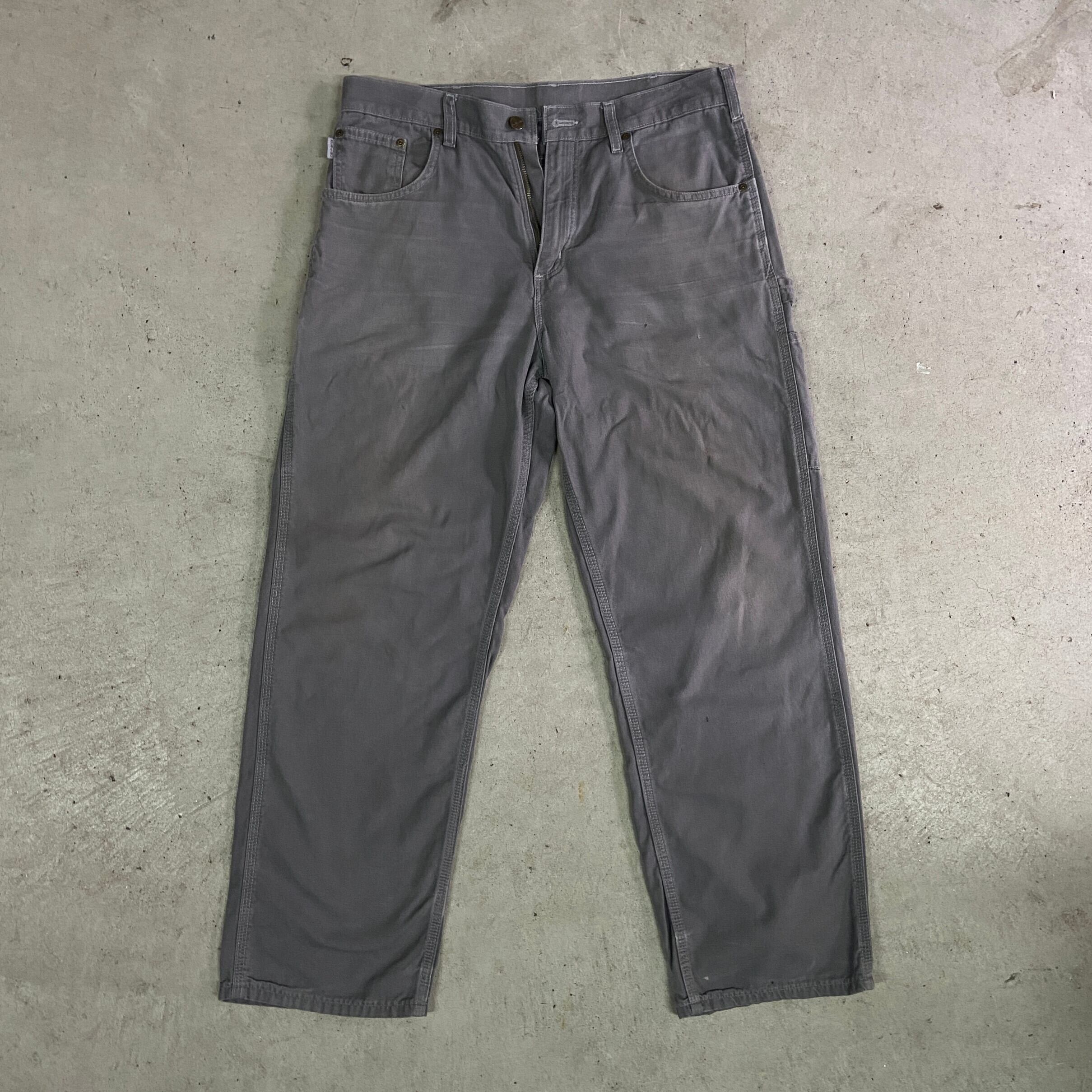 Carhartt カーハート Loose Fit ダック地 ワイド ペインター ワークパンツ メンズW34 古着 グレー ルーズフィット  薄手【ロングパンツ】【AN20】【PS2307P】 | cave 古着屋【公式】古着通販サイト powered by BASE