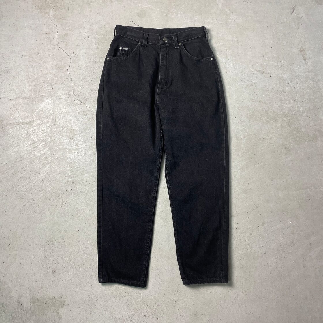 80年代 USA製 Lee リー ブラックデニムパンツ テーパード ハイウエスト 