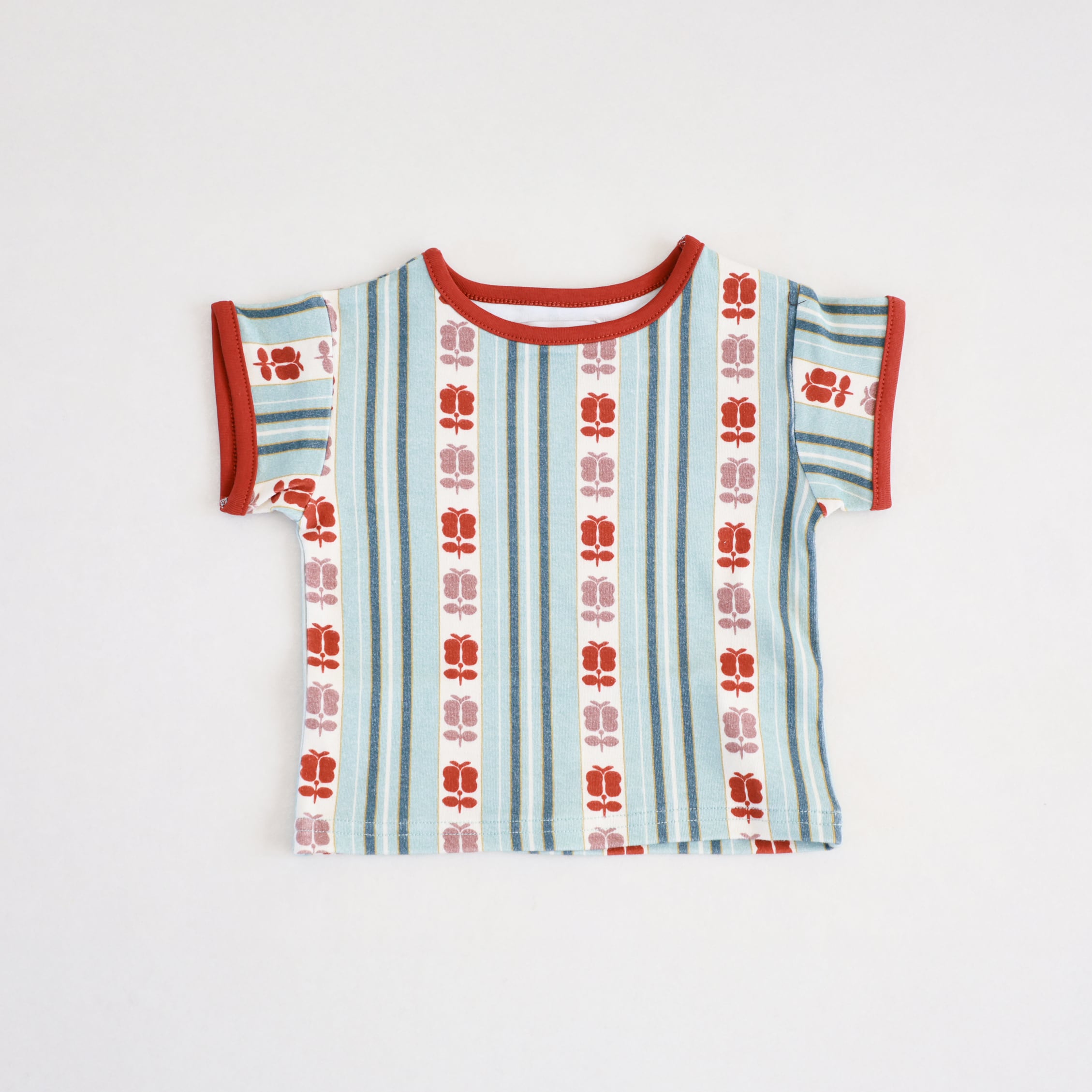 & pal / retro stripe T / sax / 80-120cm