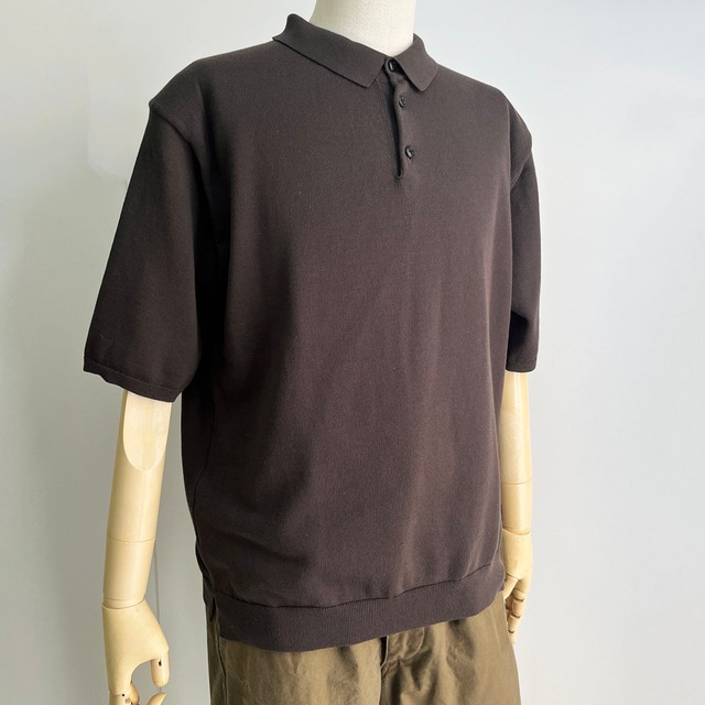 COMM.ARCH.  コム・アーチ　SUPIMA KNITTED POLO S/S　スーピマコットンニットポロシャツ  -HEAVY CLAY-