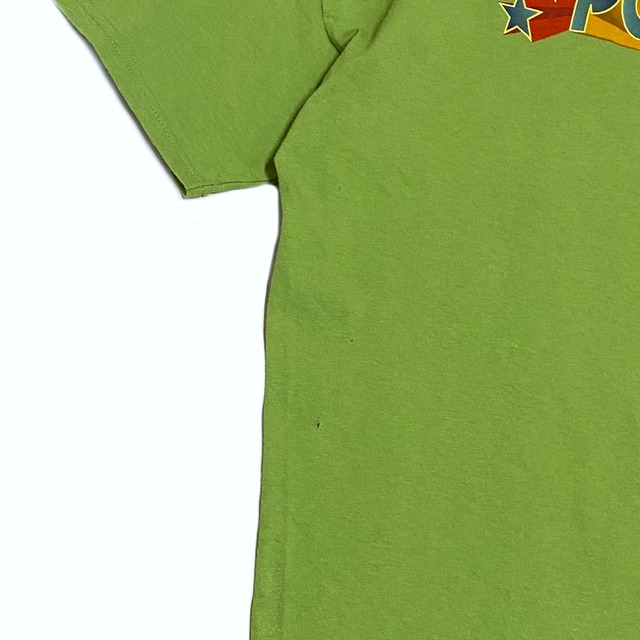 00 S アメリカ 企業 Tシャツ キャラクター バック プリント 黄緑 Kq