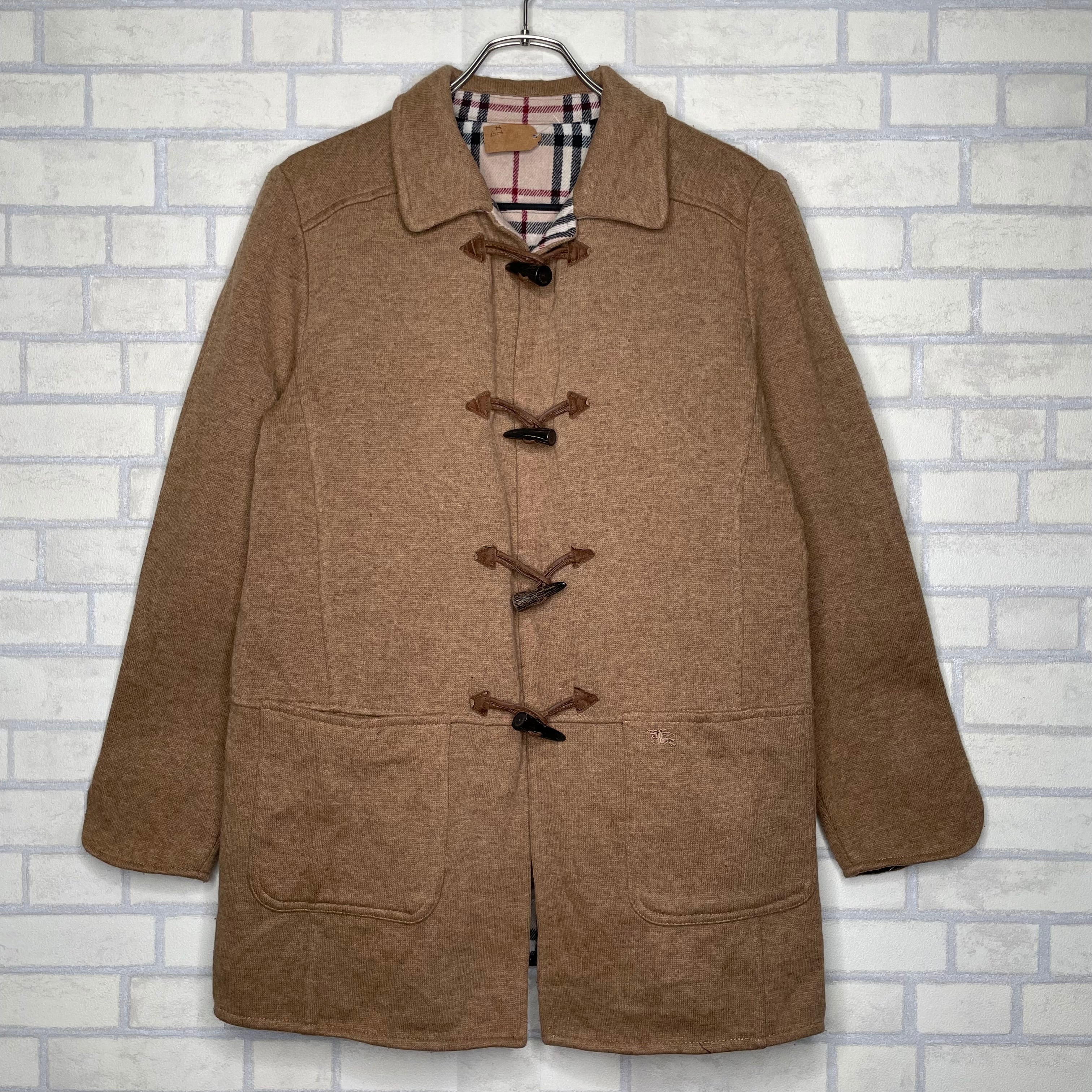 BURBERRY LONDON ウールダッフルコート L ワンポイント刺繍 裏地 