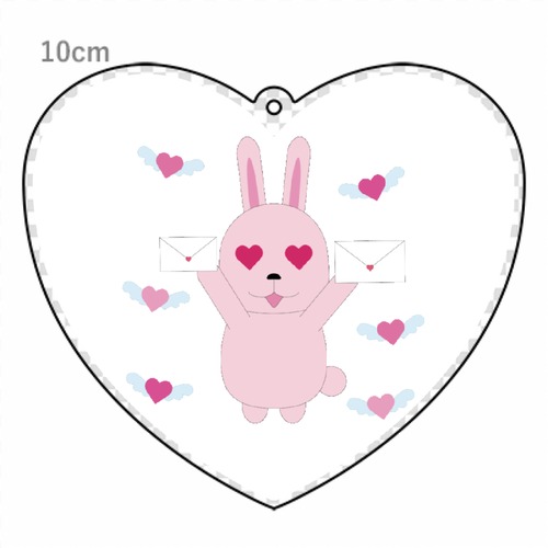 うさぎのラブレター(ハート型キーホルダー(クリア)A)