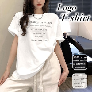 ロゴ Tシャツ レディース 春夏 韓国 半袖 トップス おしゃれ 大人 カジュアル アメカジ ストリートファッション カットソー ロゴT オーバーサイズ ゆったり 大人可愛い 大人女子