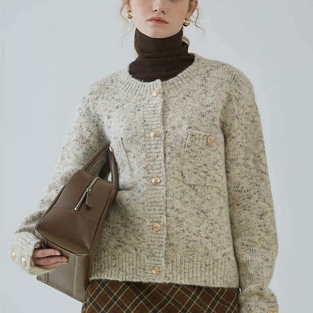 Gold Button Mélange Cardigan　202680185