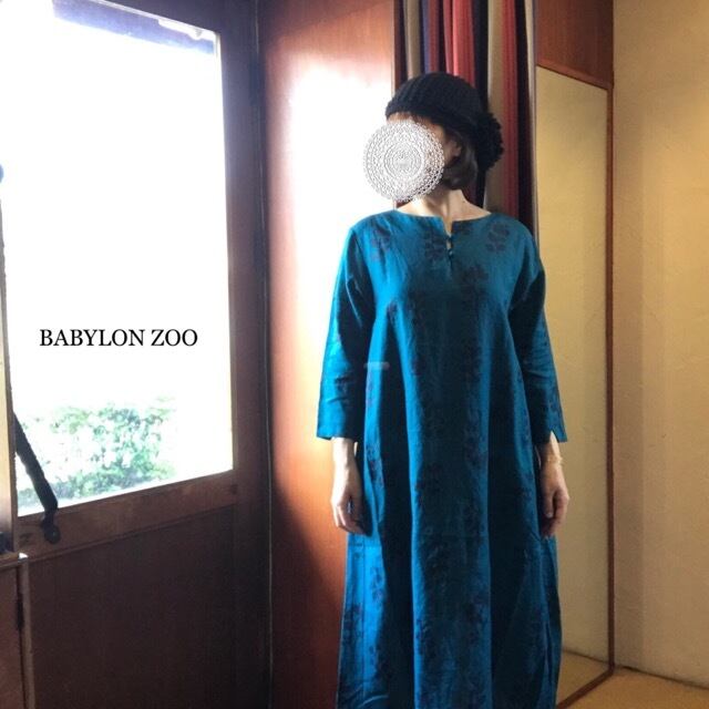 Blue willow☆リネンダブルボタンロングワンピース