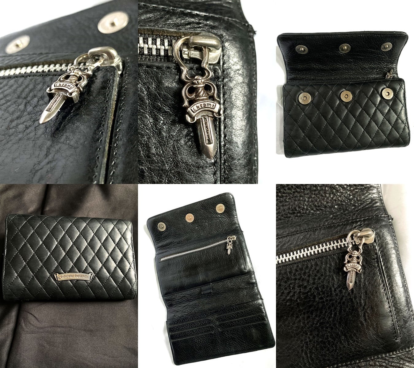 良好 定価25万 CHROME HEARTS クロムハーツ WAVE レザー 良好 定価25万 CHROME HEARTS クロムハーツ WAVE レザー