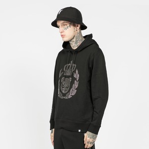 【HIPANDA 】1295/2301　ラインストーン フーディー スウェット RHINESTONE HOODIE SWEAT SHIRT / BLACK