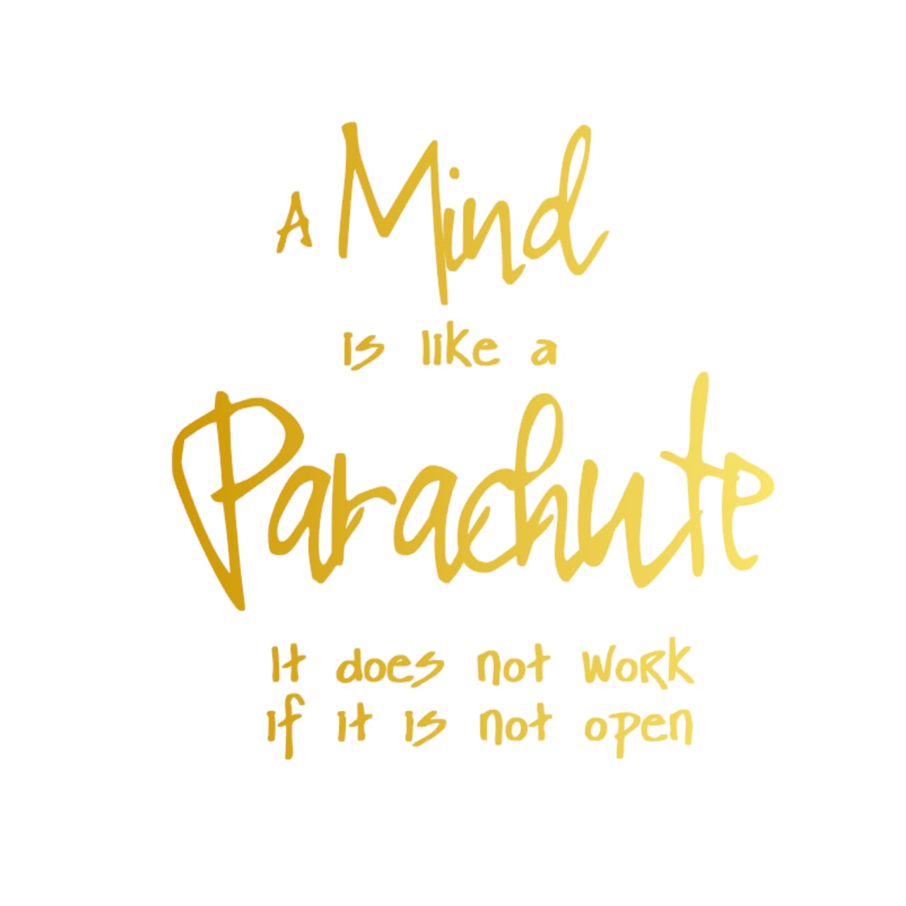 ウォールステッカー 名言 A mind is like a parachute it does not work if it is not open 金 光沢