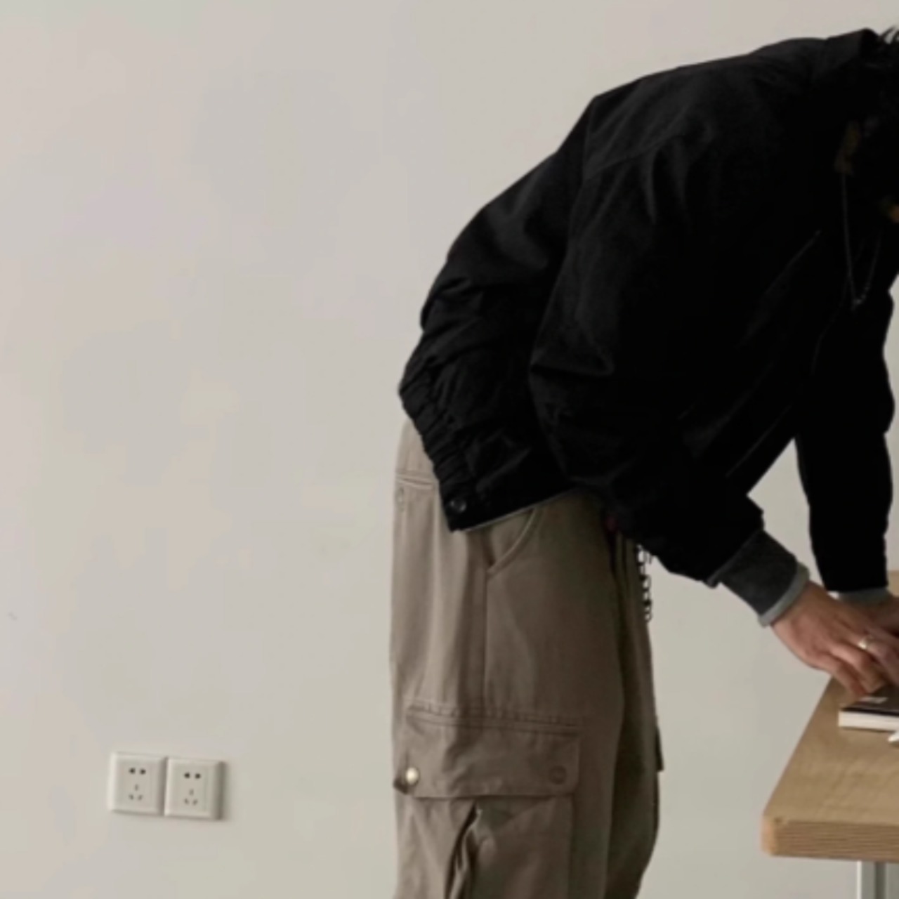 レトロカジュアルルーズブルゾン　0878