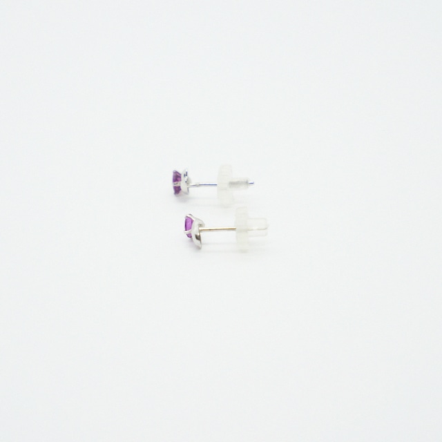 Silver Amethyst Heart Bright Earring｜Amethyst x Sterling Silver