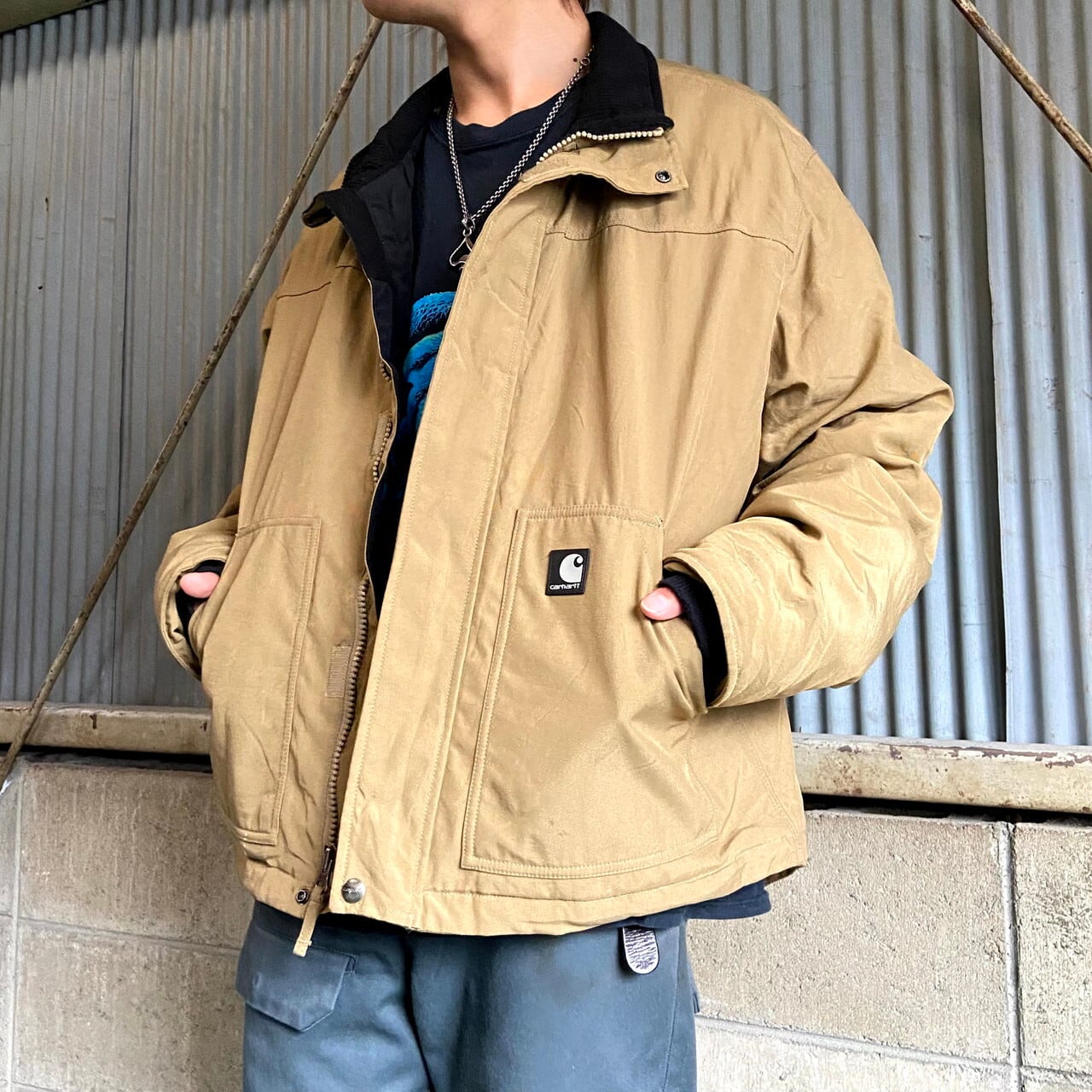 カーハート ナイロンジャケット メンズXL相当 古着 Carhartt ワーク ...