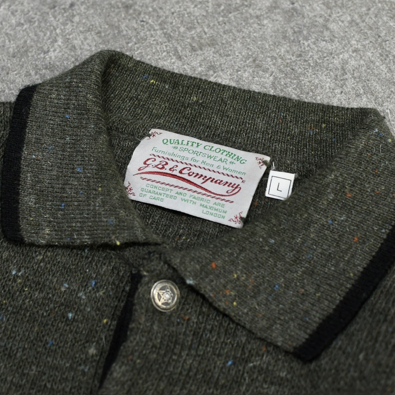 embroidery design marble nep knit polo