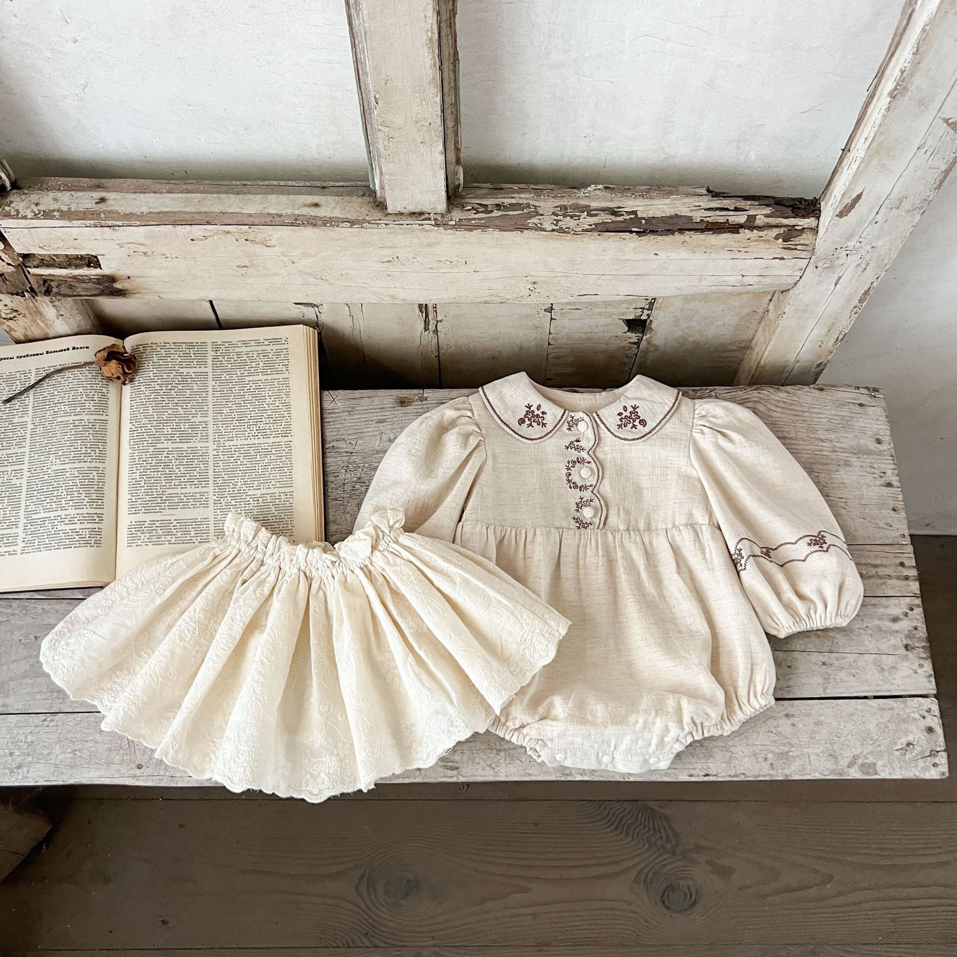 【BABY&KID】秋新作 花柄ロンパース スカート