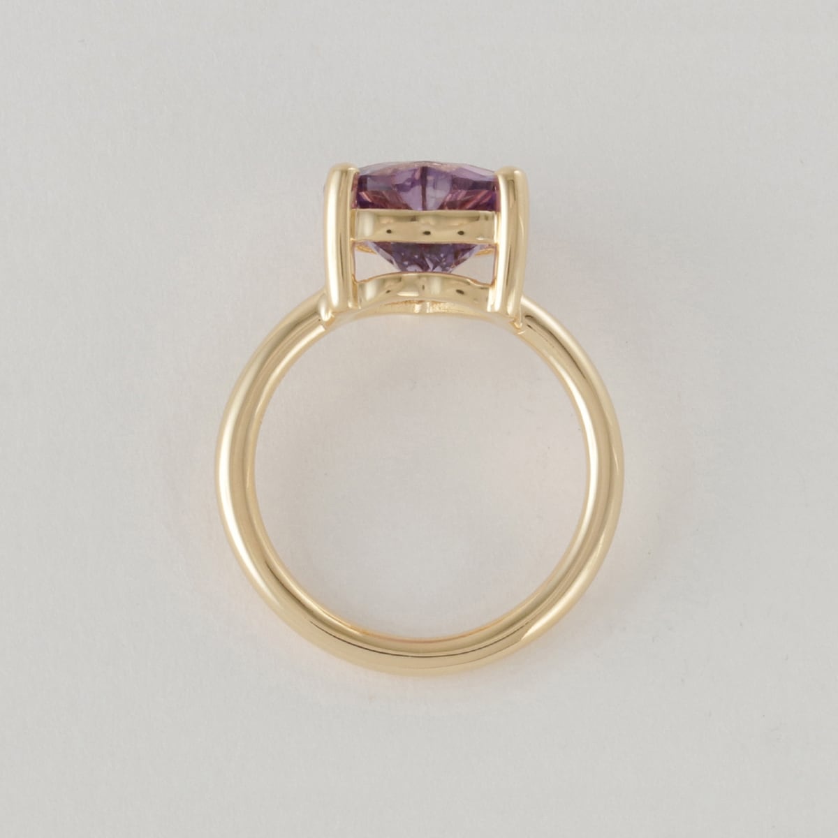 アメジストハートシェイプリング イエローゴールド | ＜天然石