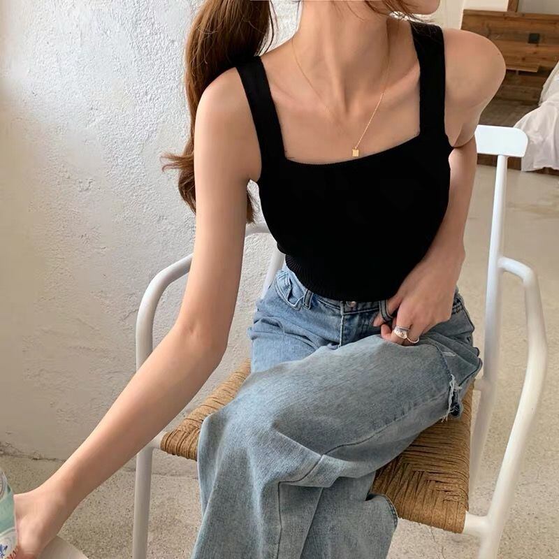 ◆一部即納◆square neck rib tank(即納:1-4営業日/予約:1-2週間程でお届け)