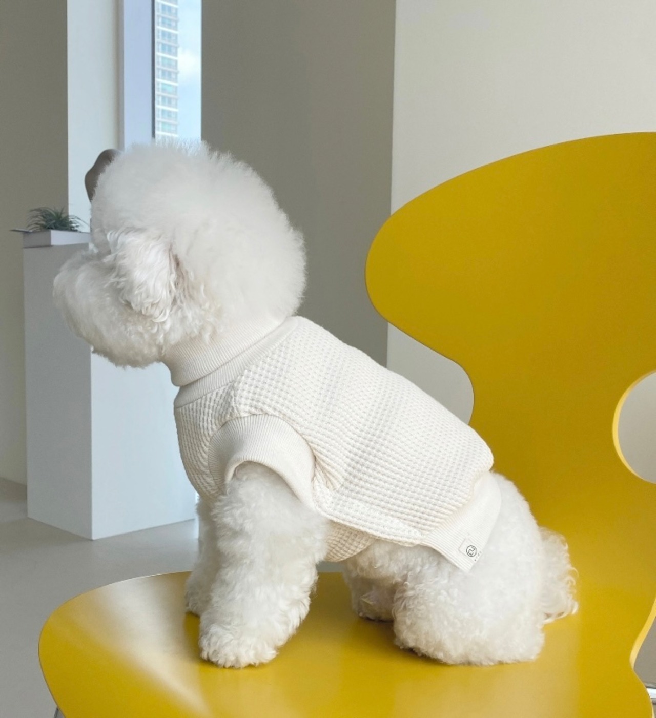 【即納】EYOU ワッフル ハイネック ベスト｜ホワイト - 6