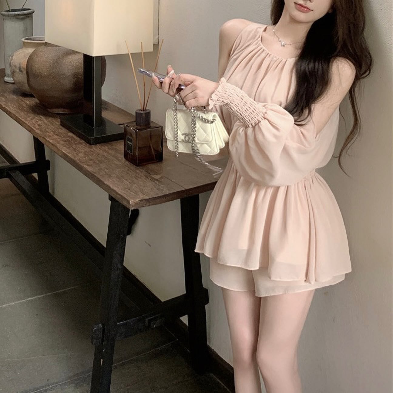 オフショルシフォンセットアップ | selectshop MAJOLIE オフショルシフォンセットアップ | selectshop MAJOLIE