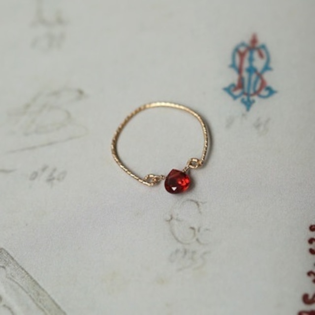 natural sweet garnet ring<a1338>