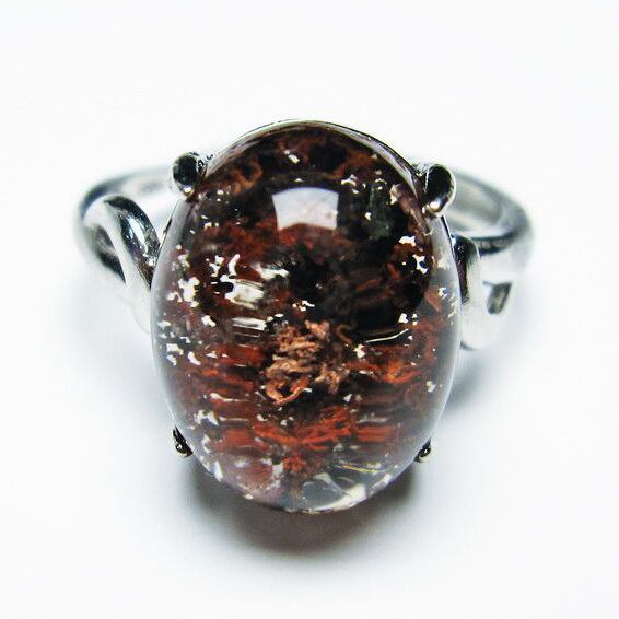 ガーデンクォーツ 指輪 リング 15号 フリーサイズ 調整可能 一点物 [M便 1/20] 115-4717