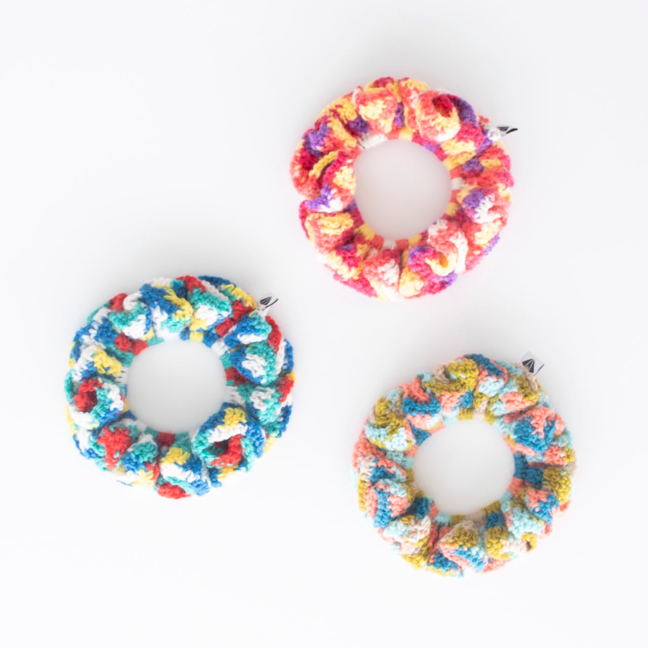 ニットシュシュ 【マルチオレンジ】ブランド 子供 春 夏 ヘア