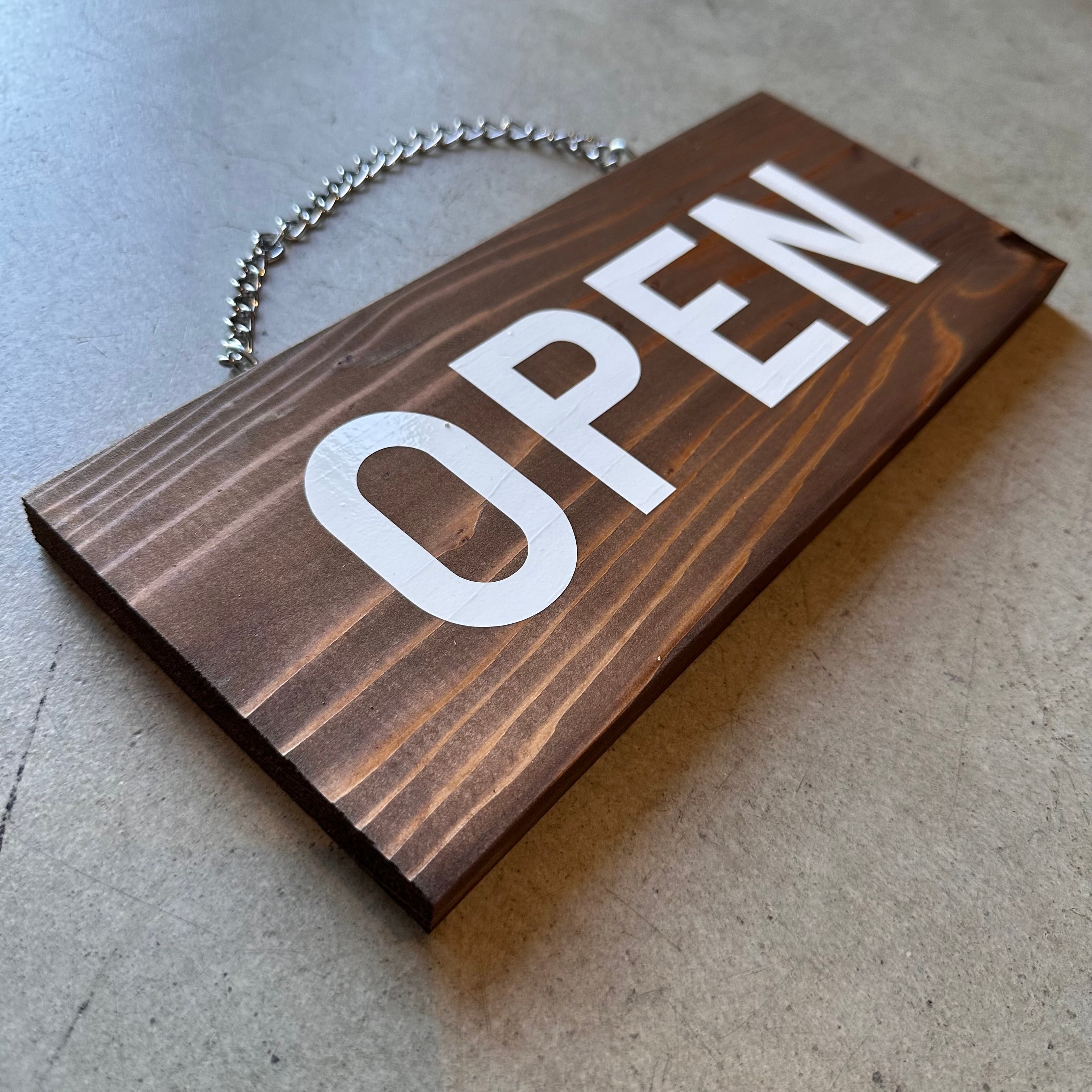 OPEN / CLOSEDサイン 木製看板 オープン看板 営業中看板 裏表
