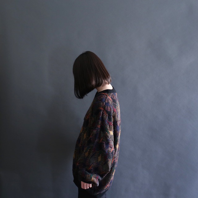 colorful noise pattern loose knit