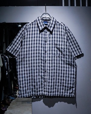 【add (C) vintage】Monotone Ombre Check Loose S/S Shirt