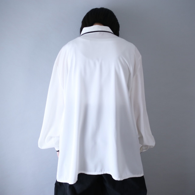 "刺繍" colorful diamond motif and pleats design over silhouette shirt