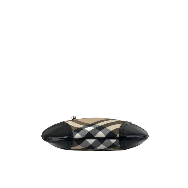 BURBERRY バーバリー メガチェック ショルダーバッグ ベージュ ブラック PVC エナメル vintage ヴィンテージ オールド xpjitp