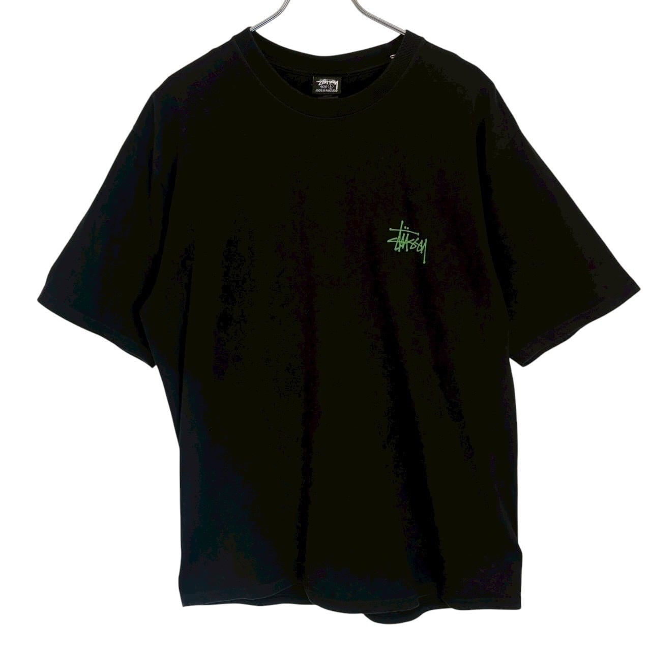STUSSY ステューシー ワークシャツ 背面ビックロゴ バックプリント　胸刺繍 stussy ステューシー Tシャツ L バックロゴ プリントロゴ 魚 | 古着屋