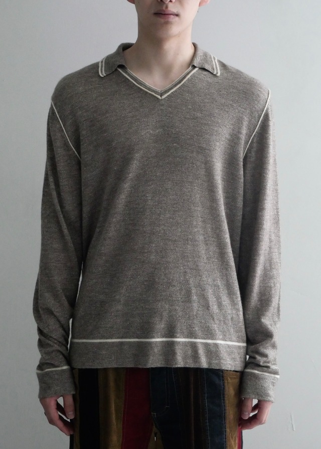 "Salvatore Ferragamo" cashmere silk mixed polo knit