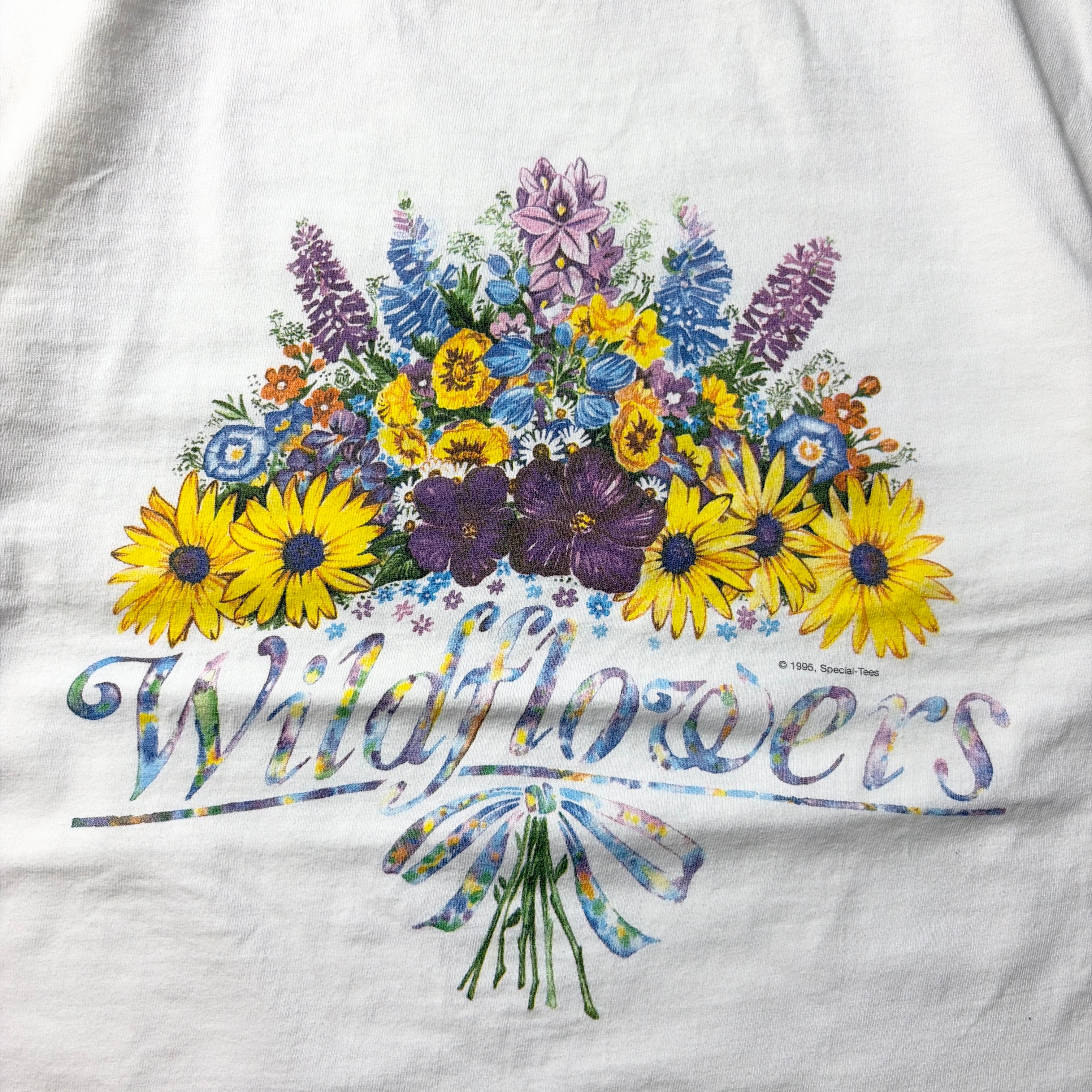 90s Wildflowers Floral Graphic Tee Hanes Beefy-T USA Made Vintage T-Shirt L