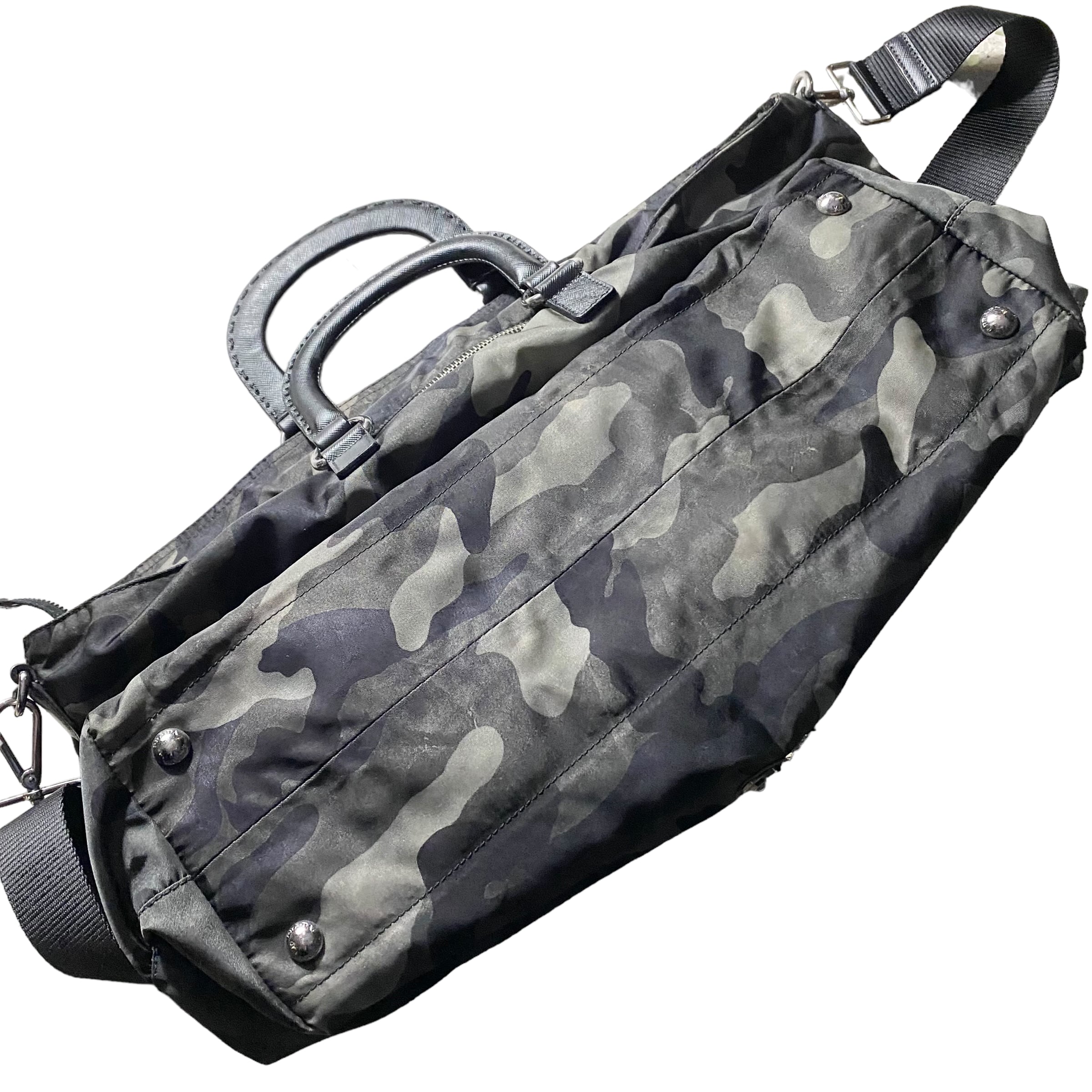 PRADA camouflage pattern nylon tote bag “Dragon & Sword” | NOIR ONLINE