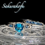 D037 2連リング ブルートパーズ キャンディフォルム レディース 指輪