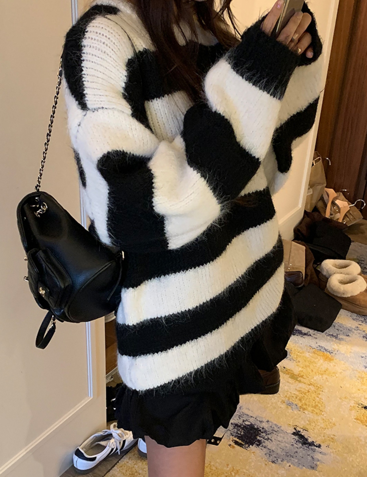 【新作5%OFF・3日間】Stripe Over-fit Knit_3colors