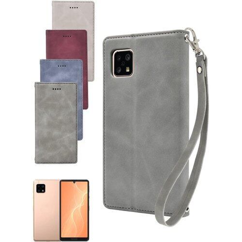 シズカウィル AQUOS sense5G sense4 4lite 4basic ケース カバー 手帳型 アイファンデ2 フロスティグレー 1個入り 1038