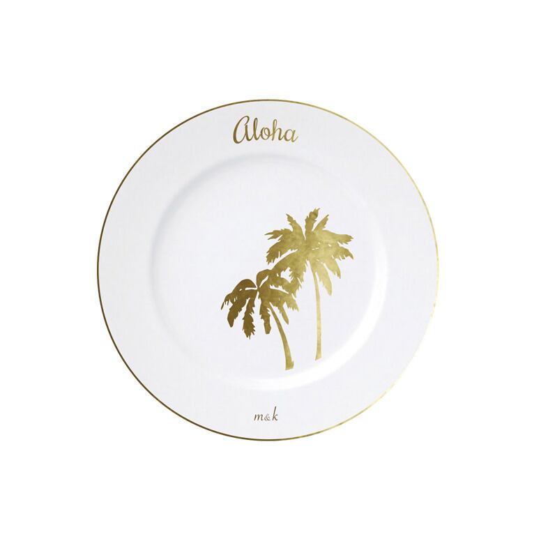 Aloha and Palm Tree Plate