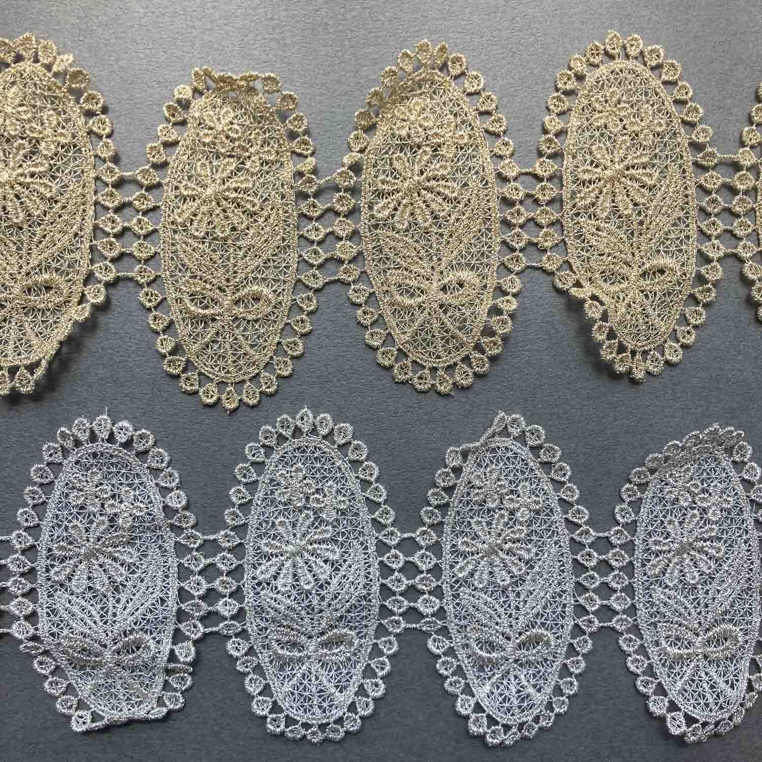 お花とリボンの縦長楕円モチーフレース（1p〜） | Dua-アクセサリー