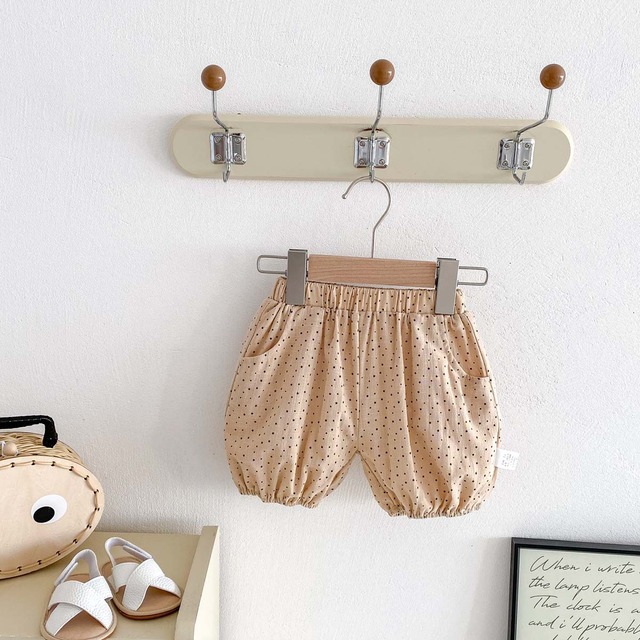 【BABY】総柄ドットプリントコットンハーフパンツ - 15
