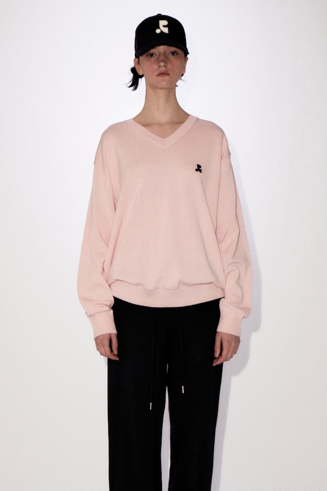 [rest & recreation] RR LOGO OVERSIZE V NECK TOP - PINK 正規品 韓国ブランド 韓国ファッション 韓国代行