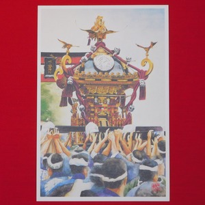 絵葉書-下谷神社神輿
