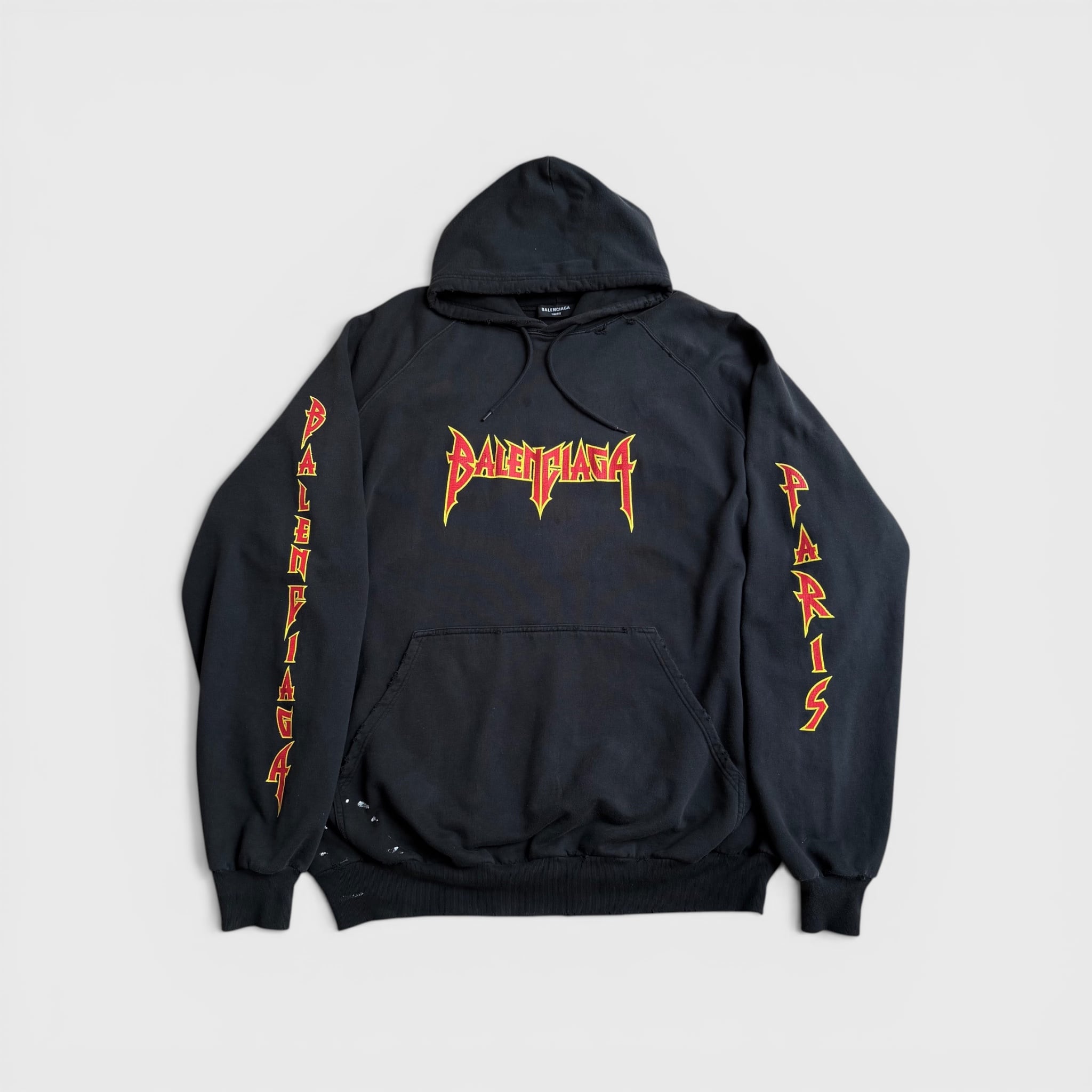 BALENCIAGA Metal Oversized Hoodie Cotton Black 2 | BRAND RESORT