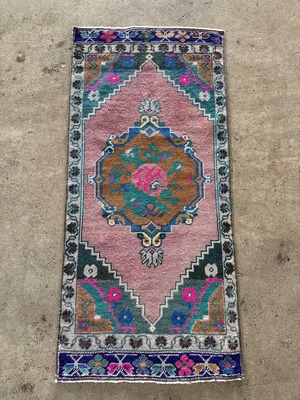 ヴィンテージ　トルコラグ　トルコ絨毯　スモールマット　55x121　TRB3996