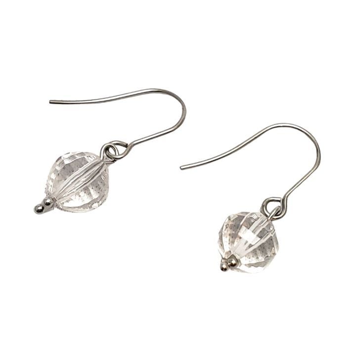 パワーストーン ピアス 天然石 クリスタル バルーンカット 水晶 おしゃれ かわいい 金属アレルギー 対応 誕生日プレゼント ギフト イヤリング変更可 送料無料 アクセサリー