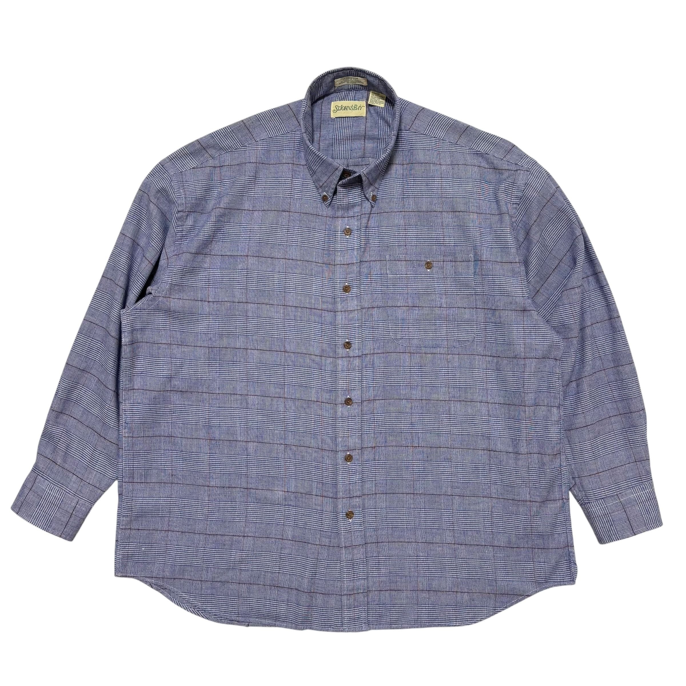 古着 セントジョンズベイ ST JOHN'S BAY ボタンダウンシャツ クリーニング済 90s USA製 グレンチェック メンズXL-XXL相当