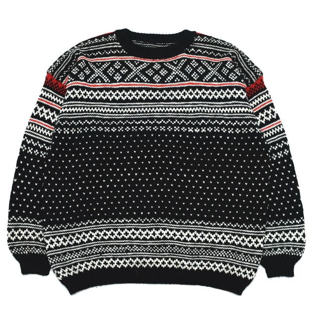 Nordic pattern wool pullover knit 