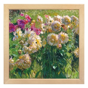 [額縁付き] Dahlias（ダリア） カール・モル アートポスター 223×223mm 天然木 ポスターフレーム 木製 絵画 名画 日本製 APFS118