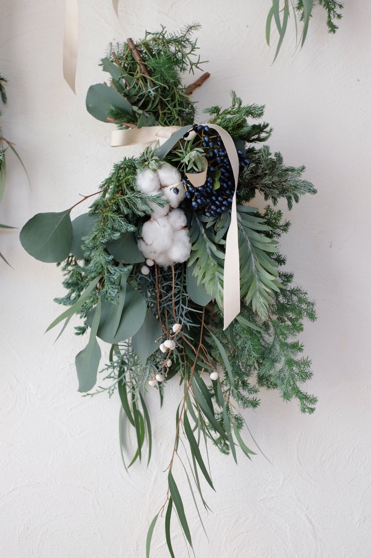 クリスマススワッグ　simple white