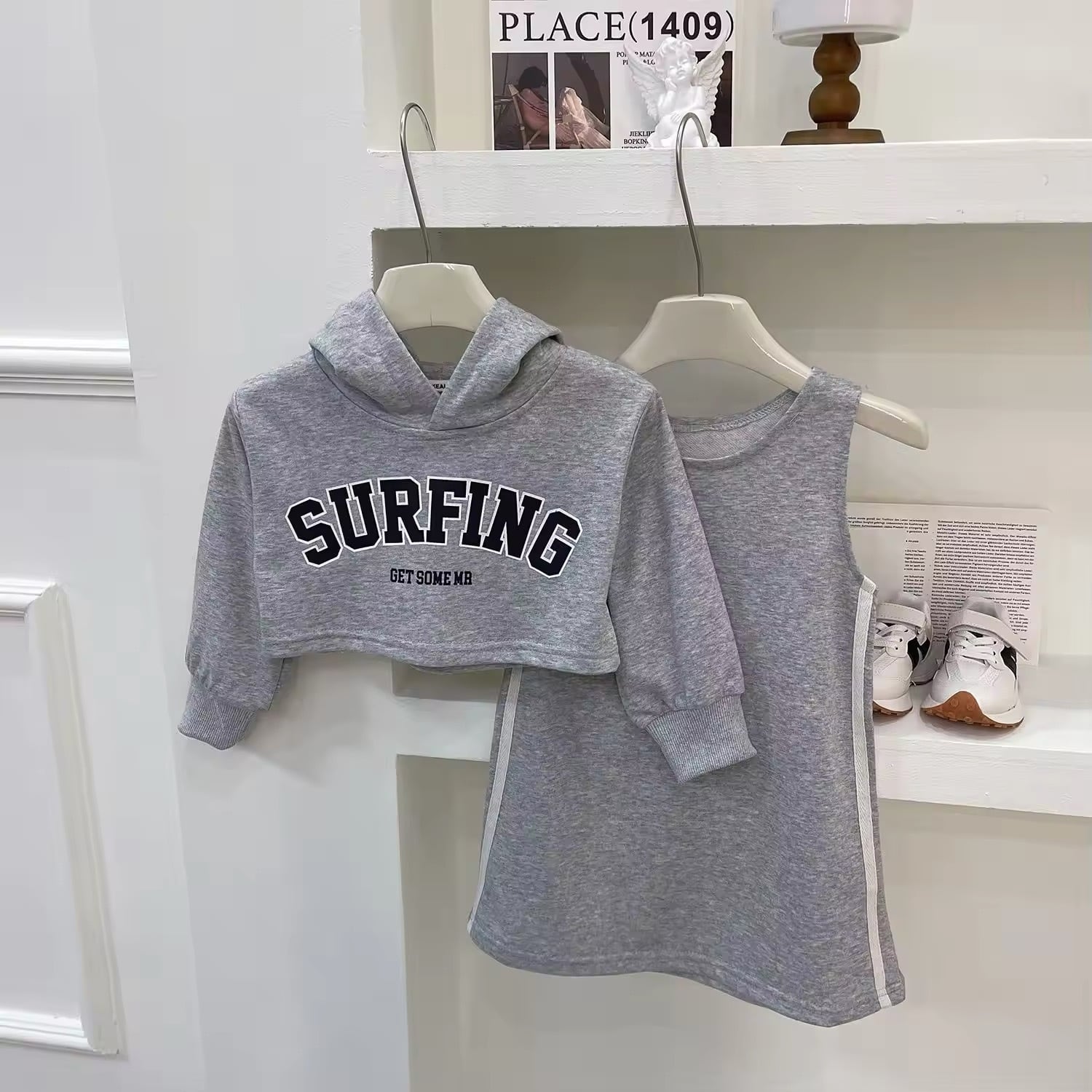 100cm パーカー×タンクトップワンピースset up